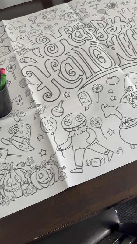 The perfect quick and easy fall activity for your littles. And a plastic table cloth under the coloring sheet for extra table protection. 

#LTKSeasonal #LTKHalloween #LTKkids