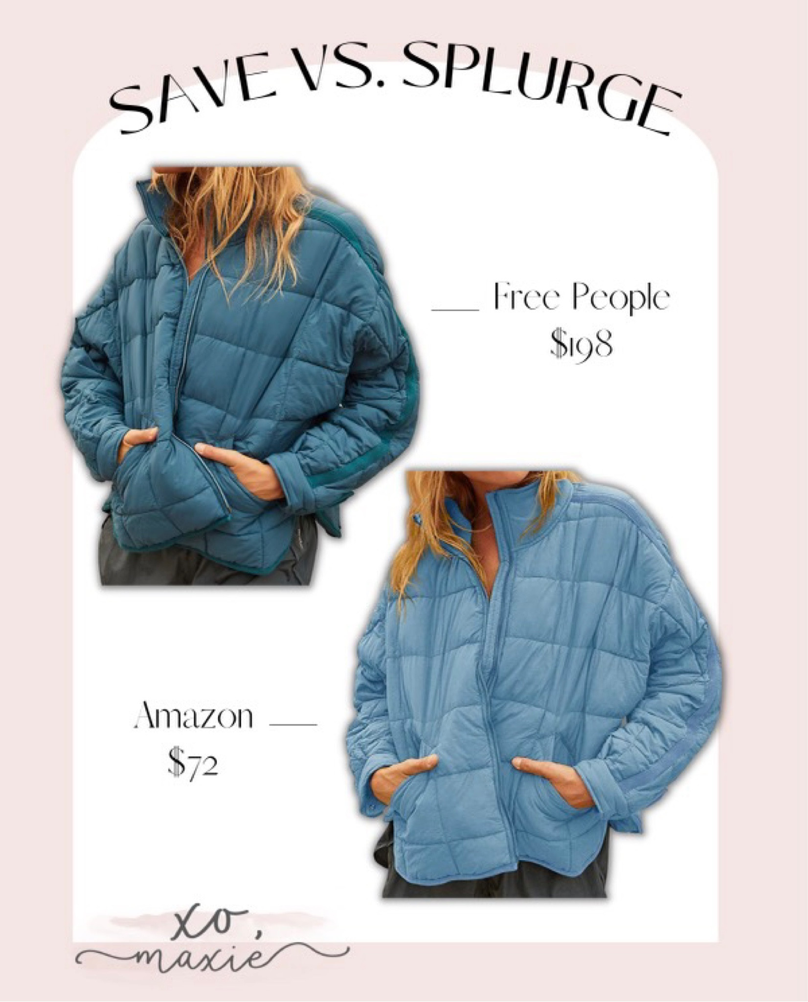 Save vs. splurge! Free people dupes found on Amazon!

Puffer jacket, casual jacket, free people dupes, Amazon finds, Amazon dupes, hiking outfit, casual outfit, luxe for less, free people favorites, free people finds

#LTKSeasonal #LTKstyletip #LTKunder100