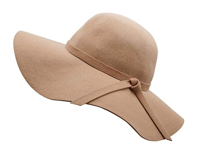 Bienvenu Women's Wide Brim Wool Ribbon Band Floppy Hat | Amazon (US)
