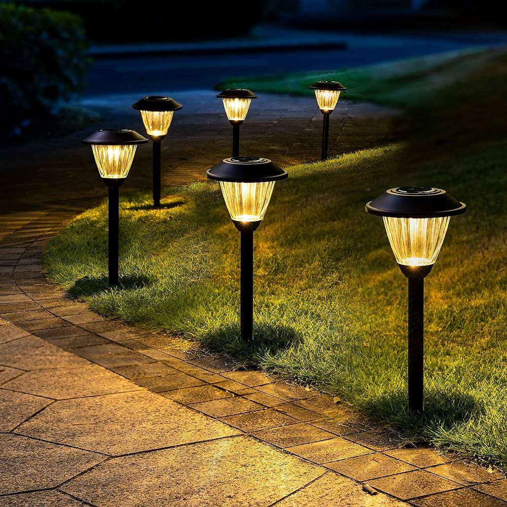 SOLPEX Solar Pathway Lights Outdoor, 6 Pack Solar Powered Garden Lights, Automatic Glass Metal Wa... | Amazon (US)