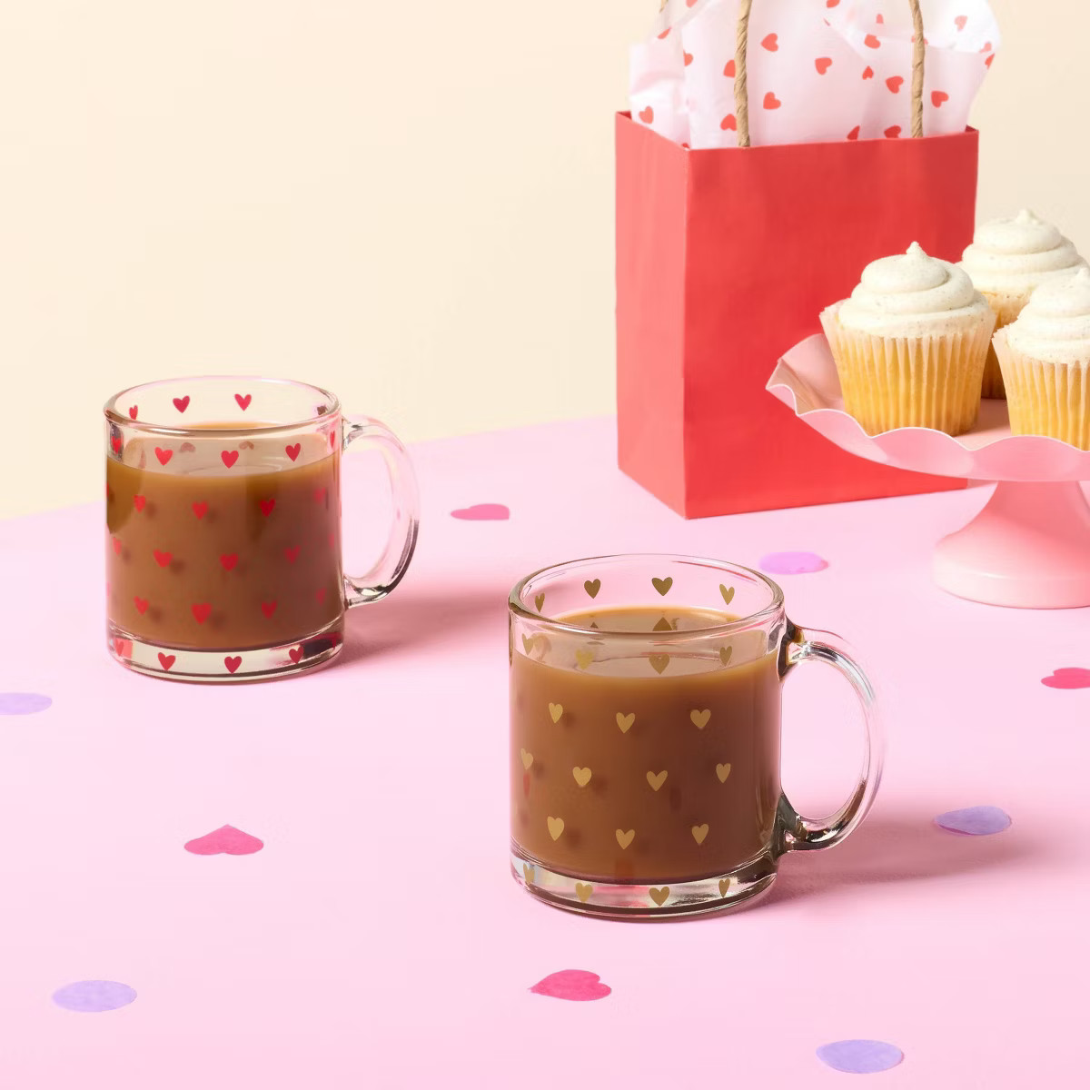 13 fl oz Glass Mug with Decal Gold Heart - Spritz™ | Target