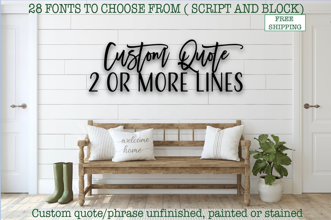 Custom quote 3D Wood Sign / Any quote you want Laser Cut/ Custom word Feature Wall Art Cursive Wo... | Etsy (US)