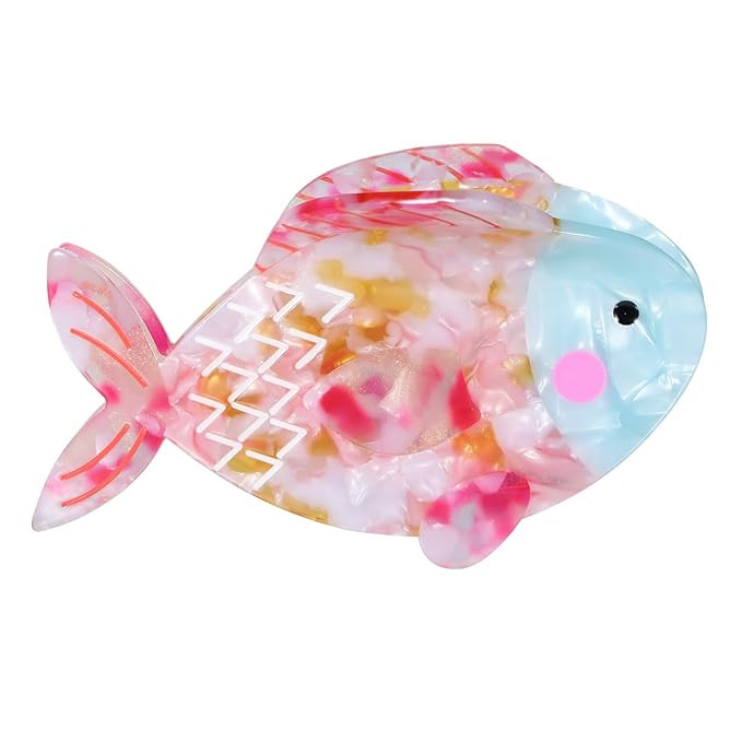 4-Inch Acrylic Fish Hair Claw Clip Large Non-Slip Ocean Animal Acetate Jaw Clamp, Strong Hold Hai... | Amazon (US)