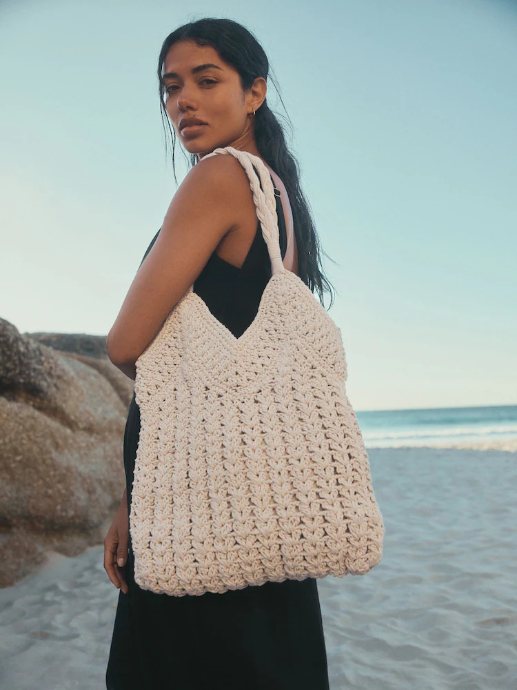 Natural Macrame Shoulder Bag | Next US