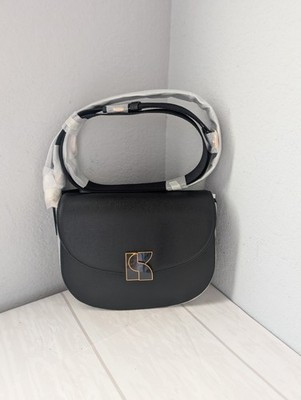 NWT Kate Spade KI476 Dakota Medium Saddle Bag Black Leather  Purse  $378 Retail | eBay US