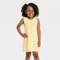 Toddler Girls' Striped Sweater Dress - Cat & Jack™ Yellow 5T | Target