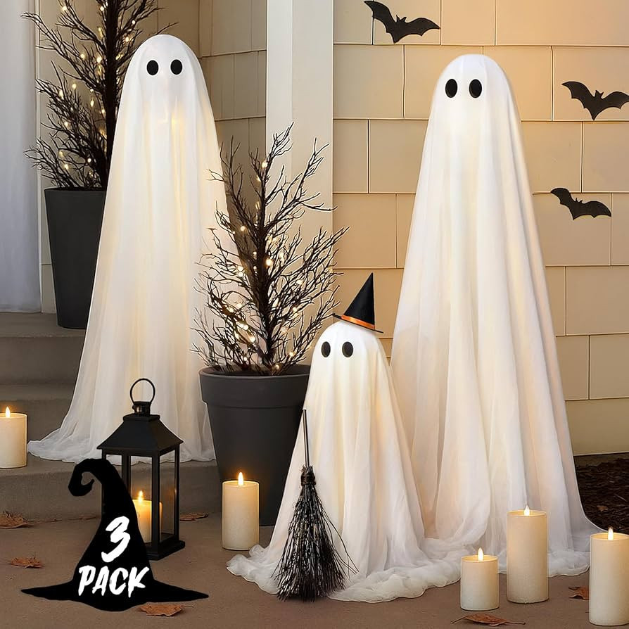 Halloween Decorations - Halloween Decorations Outdoor - Set of 3 Light Up Spooky Ghosts Decoratio... | Amazon (US)