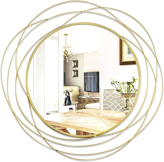ironsmithn Wall Mirror Mounted Round Decorative Mirrors Circle for Bathroom Vanity, Living Room o... | Amazon (US)