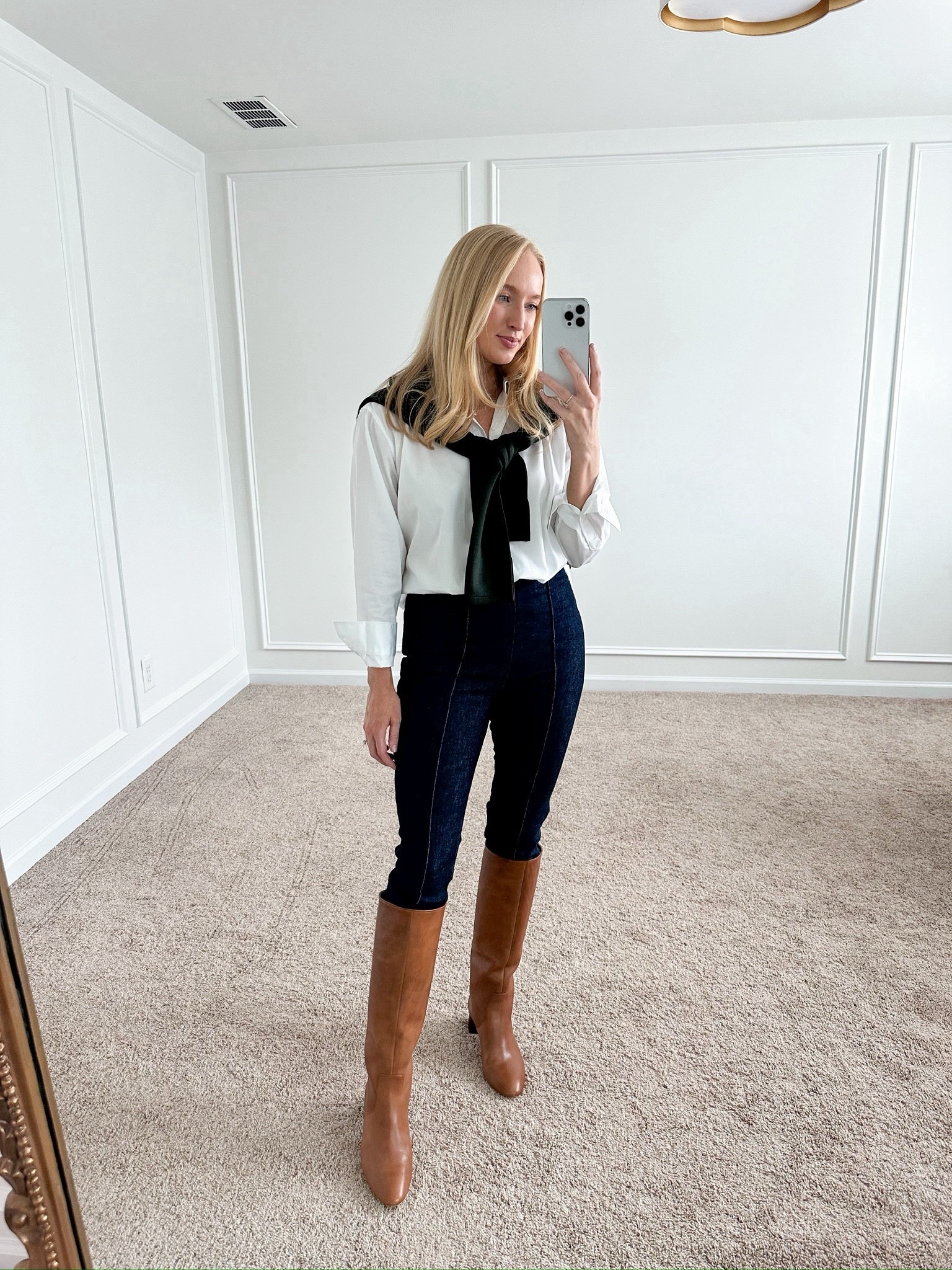 Love everything about this English Countryside fall look from Spanx! These jeans are so good, they have great stretch while providing support.  Wearing size small in the top and jeans. Use my code AMANDAJOHNxSPANX for 15% off! Fall outfits // elevated outfits // winery outfits // work outfits // Spanx fashion

#LTKStyleTip #LTKSeasonal #LTKWorkwear