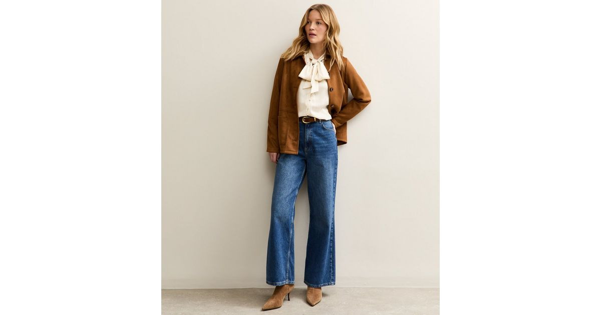 Cream Striped Pussybow Neck Blouse | New Look | New Look (UK)