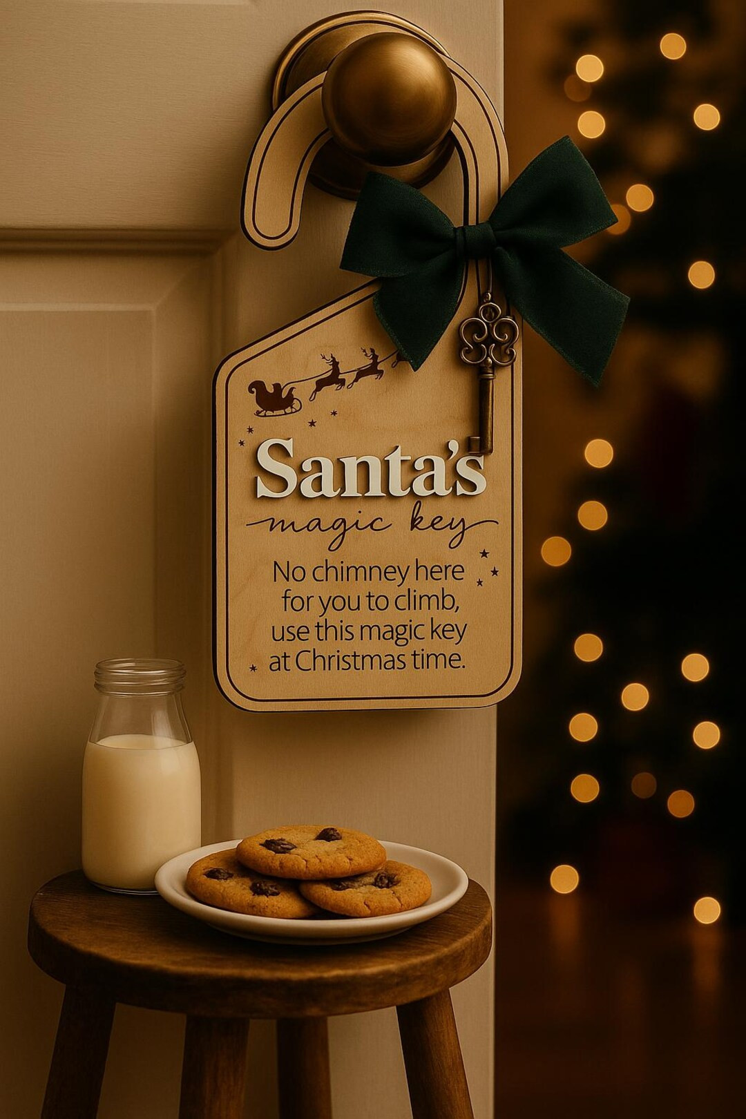 Santa’s Magic Key Door Hanger • No Chimney Key • Christmas Eve Tradition • Birch Wood Sig... | Etsy (US)