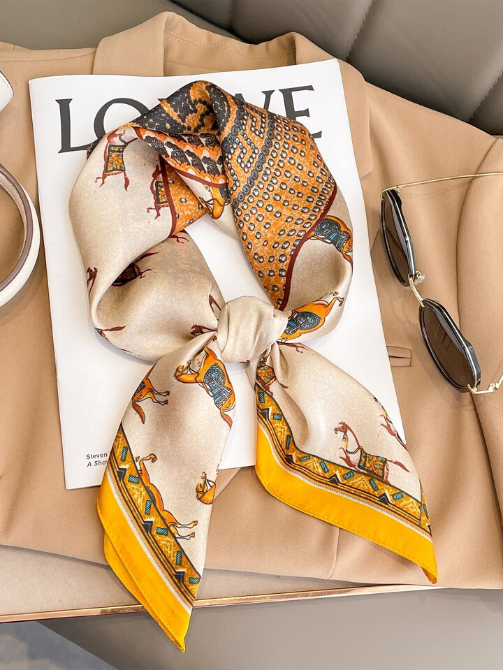 Horse Print Silk Scarf | SHEIN