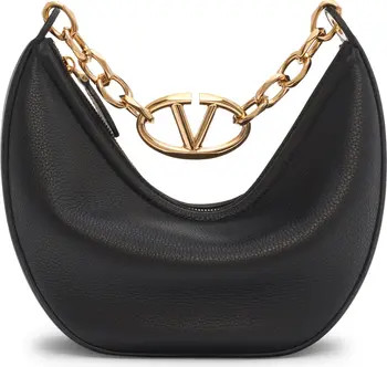 Small VLOGO Gate Chain Leather Hobo Bag | Nordstrom