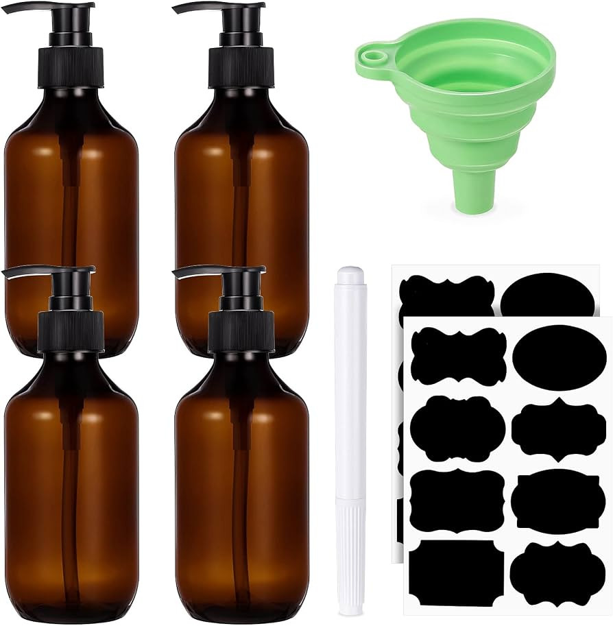 Bestomrogh Bestomrogh Empty Shampoo Bottles with Pumps, 10oz/300ml Empty Refillable Plastic Lotio... | Amazon (UK)