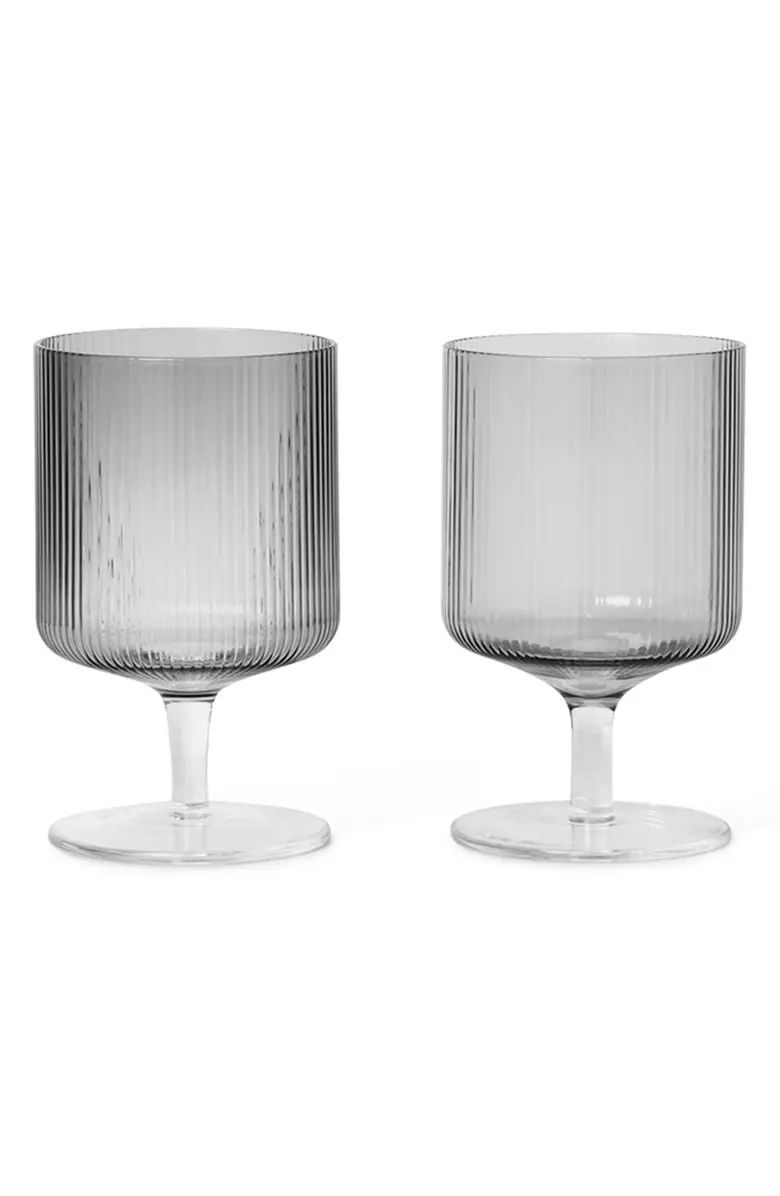 ferm LIVING Set of 2 Ripple Wineglasses | Nordstrom | Nordstrom