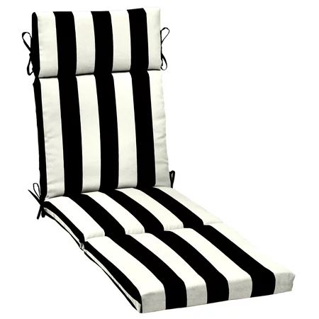 Better Homes & Gardens 72 x 21 Black & White Stripe Outdoor Chaise Cushion | Walmart (US)