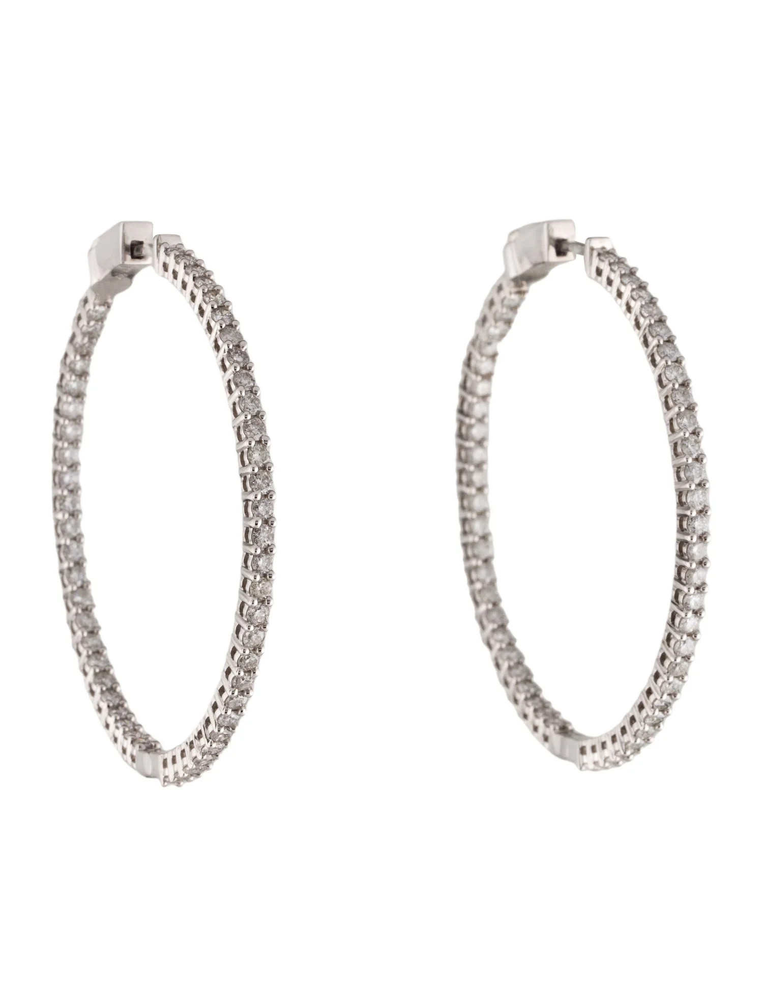 14K 3.00ctw Diamond Inside-Out Hoop Earrings | The RealReal
