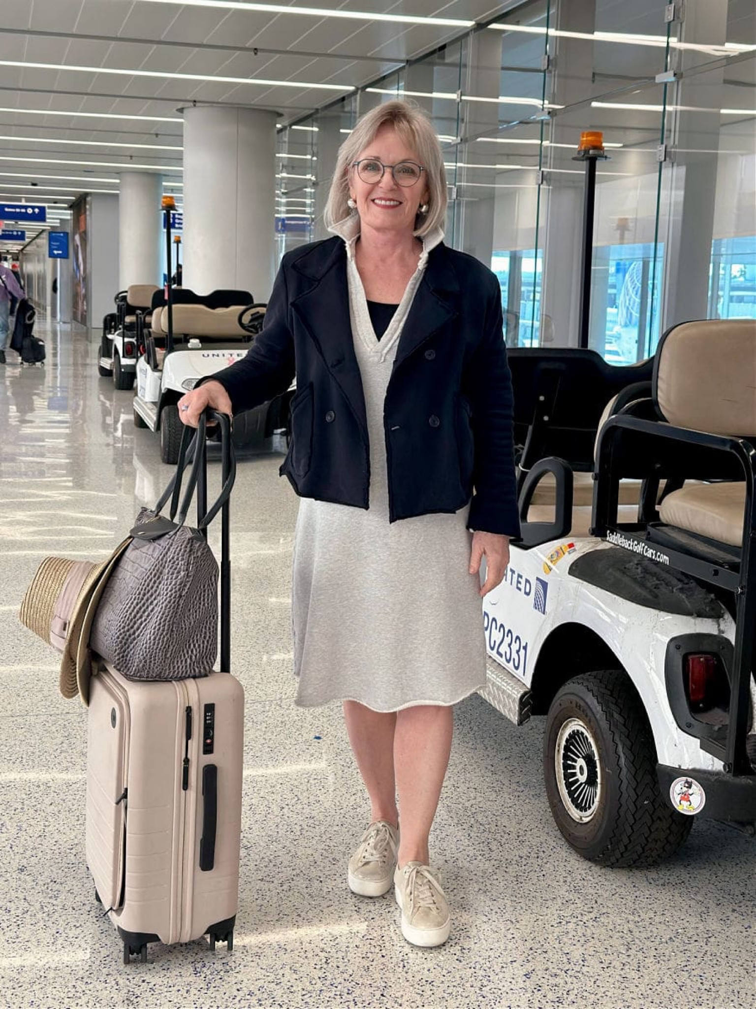 Easy travel outfit in triple fleece that breathes. 
Wearing S in dress
M in jacket 
Travel airport style 

#LTKStyleTip #LTKTravel #LTKOver40