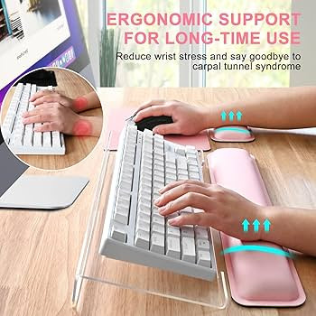VAGAU Ergonomic Computer Keyboard Stand with Wrist Rest, Acrylic Keyboard Riser for Desk+Keyboard... | Amazon (US)