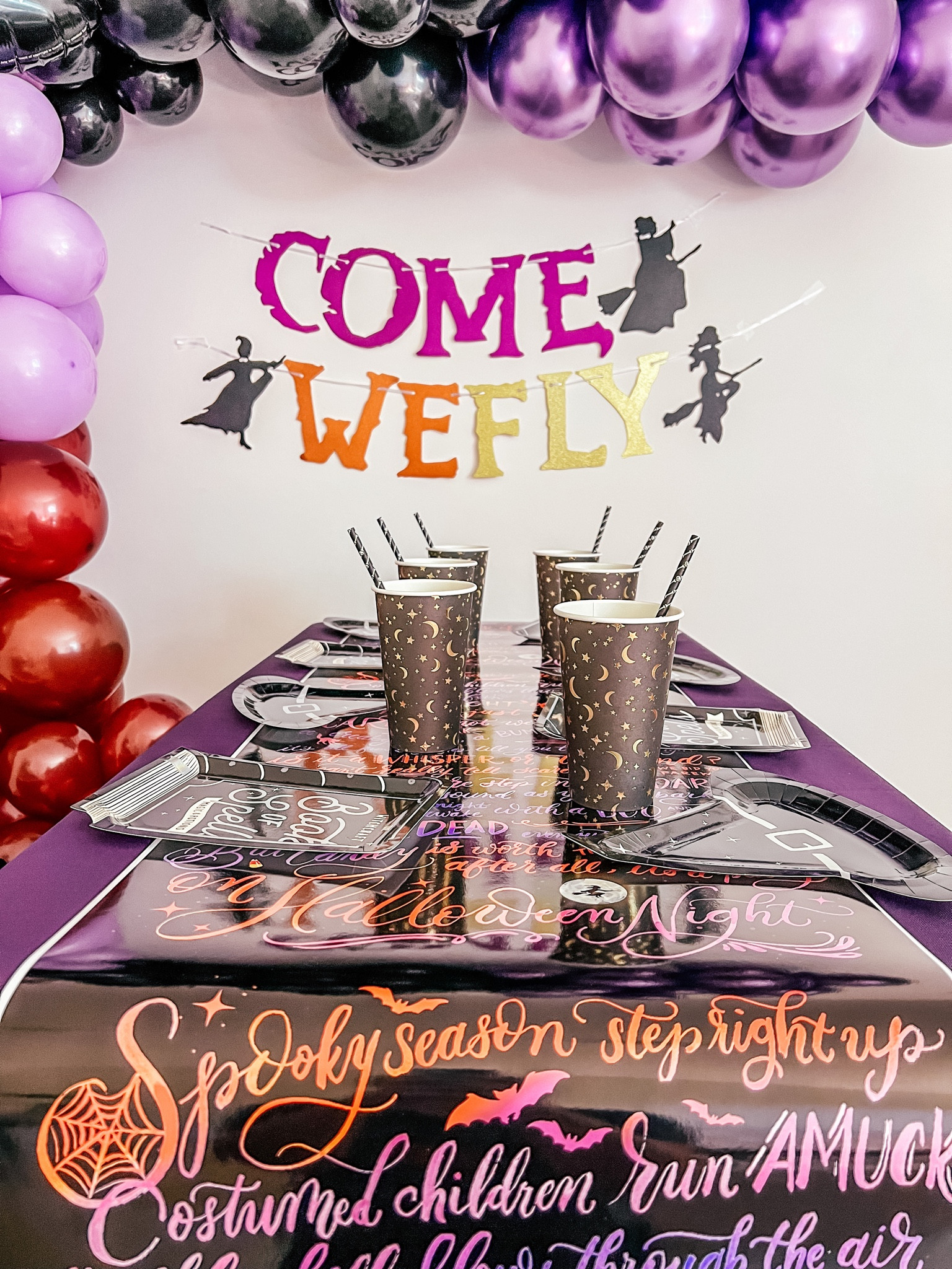 Hocus Pocus Party

Viewing party | Halloween party decor | paper cups | plates | supplies | spell book | witch hats | banner | decorations | balloons 

#LTKHalloween #LTKfamily #LTKSeasonal
