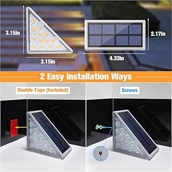 VOLISUN Solar Stair Lights 6 Pack, Solar Step Lights Outdoor Waterproof IP67, LED Outdoor Step Li... | Amazon (US)
