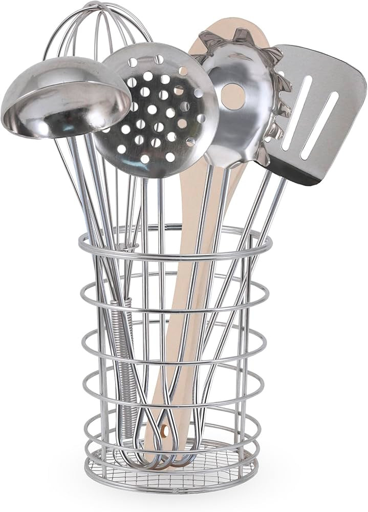 Melissa & Doug Stir & Serve Cooking Utensils (7 pcs) - Stainless Steel & Wooden Play Kitchen Acce... | Amazon (US)