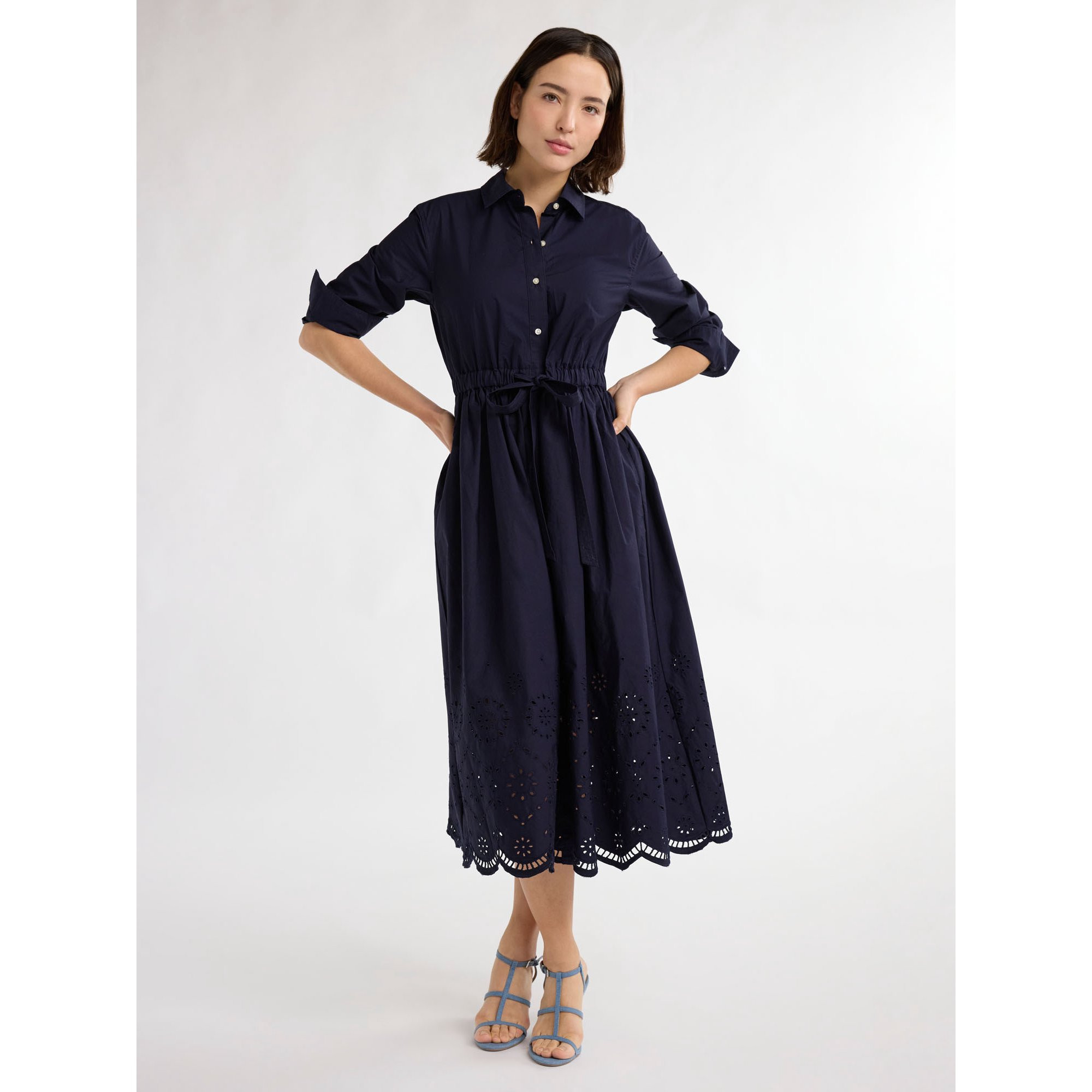 Free Assembly Women’s Cotton Eyelet Maxi Shirtdress, Sizes XS-XXL | Walmart (US)