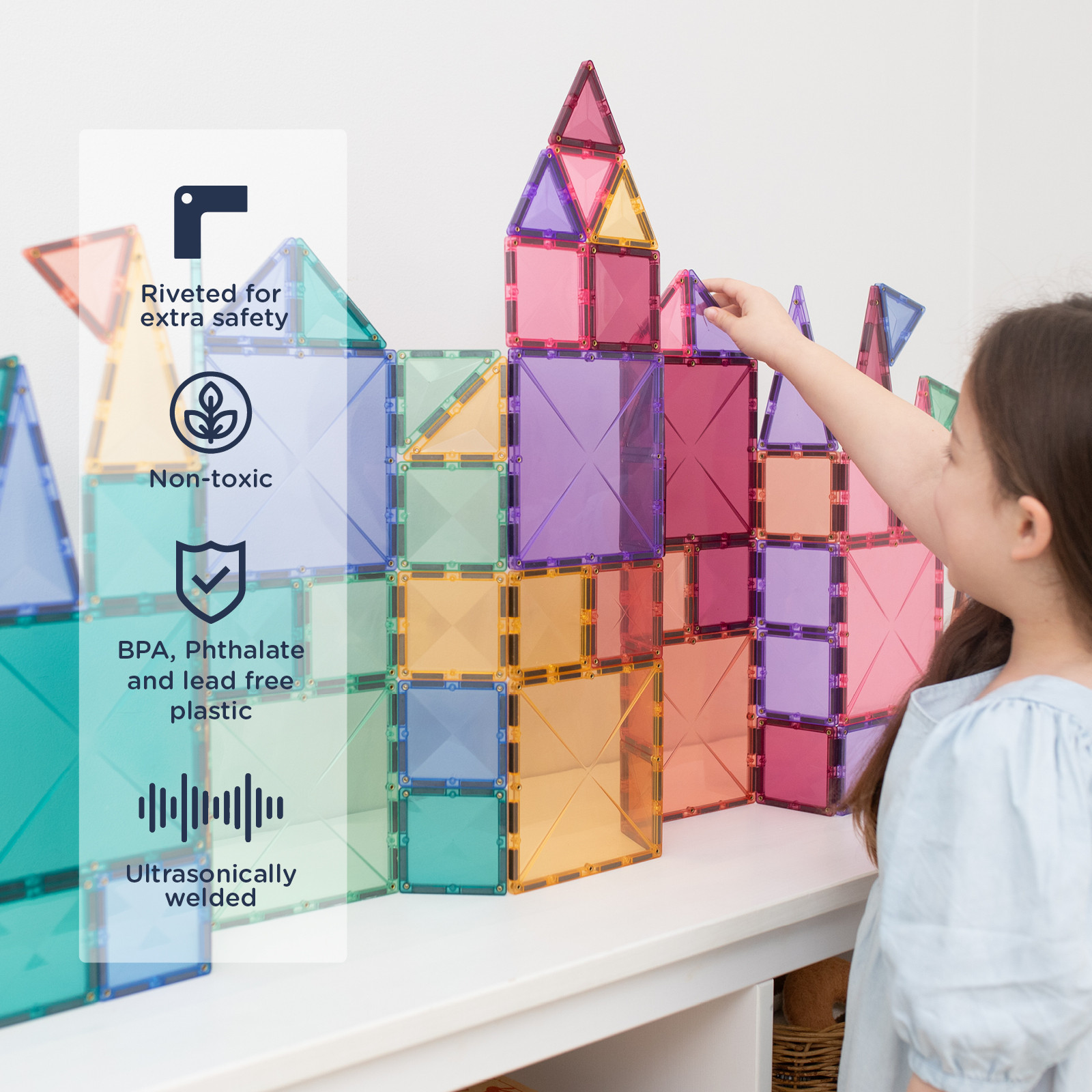 CONNETIX Magnetic Tiles, Pastel Creative Pack, 120 Pieces | Walmart (US)