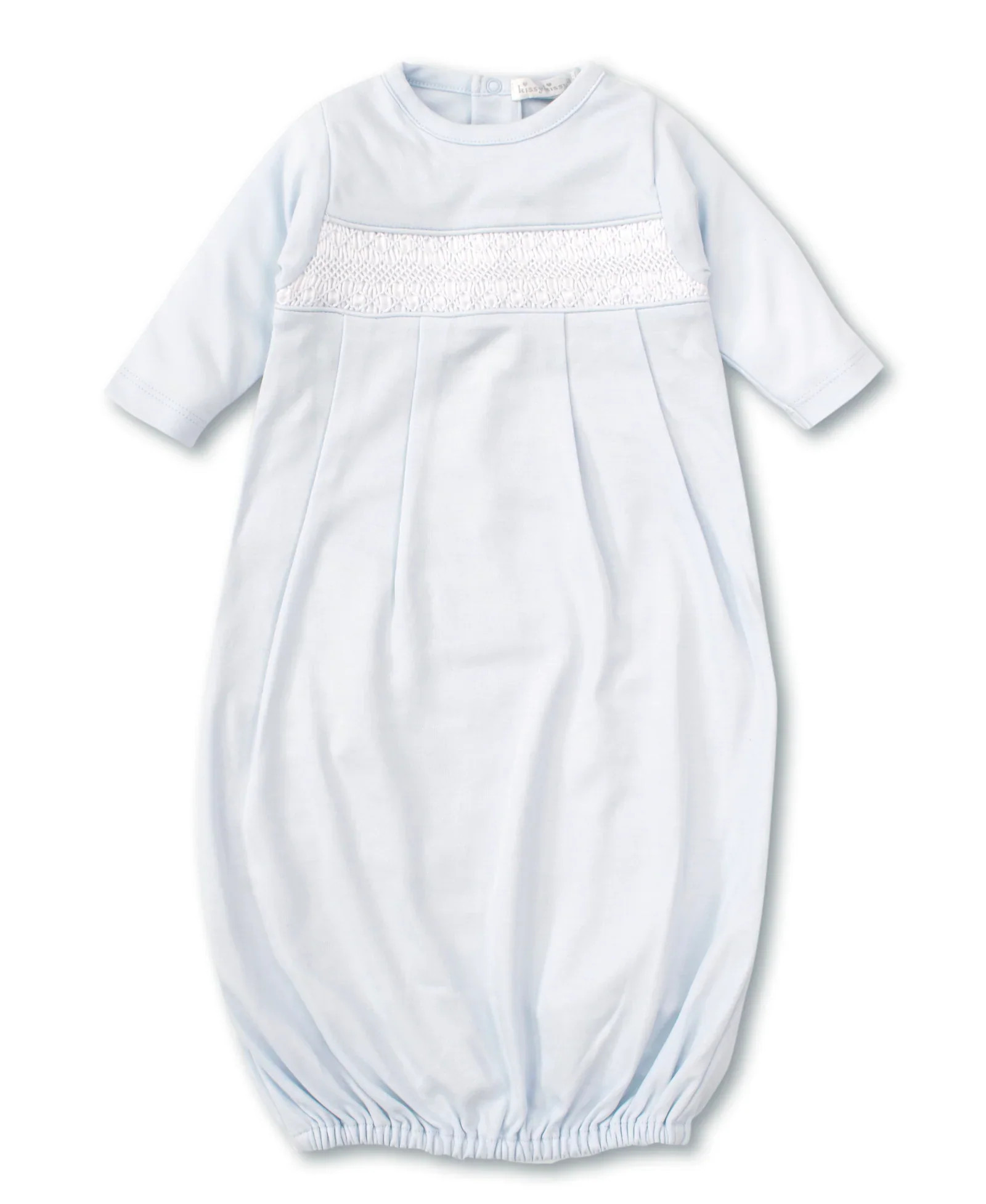 Kissy Kissy Hand Smocked CLB Charmed Blue Sack Gown | Persnickety