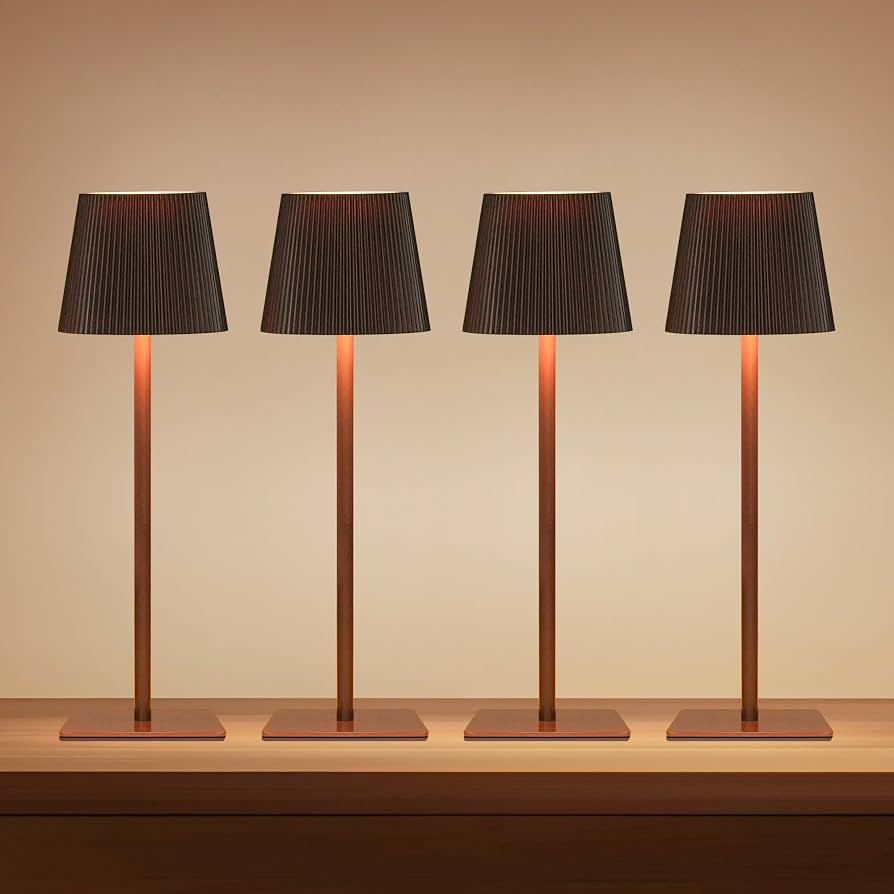 LUTEC 4 Pack Cordless Table Lamp,6000mAh Rechargeable Battery Operated Desk Lamp,Two Adjustable H... | Amazon (US)