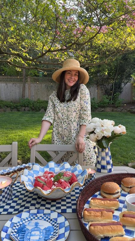 Nothing says summer to me like finally being able to have dinner outside with our friends. We are gearing up for al fresco dining with @mackenziechilds pieces in their iconic Royal Check– the blue and white pattern couldn't be more "me" and fits in perfectly with my summertime aesthetic. I especially love that each #mackenziechilds handcrafted piece has a unique signature of its own and no two pieces are identical. Don't forget to use my exclusive code CARLYROYAL15 to save 15% off for the next 48 hours. Valid once per shopper. #MCPartner #RoyalCheckCollection

#LTKhome