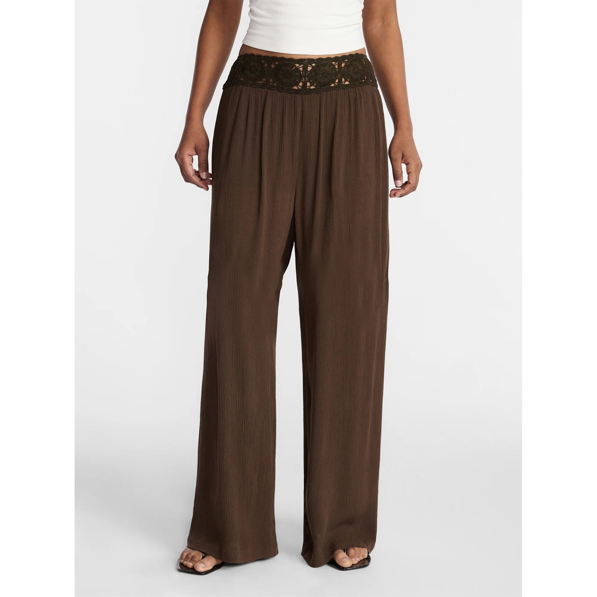 No Boundaries Crochet Waist Beach Pants, Women's XXS-XXL | Walmart (US)