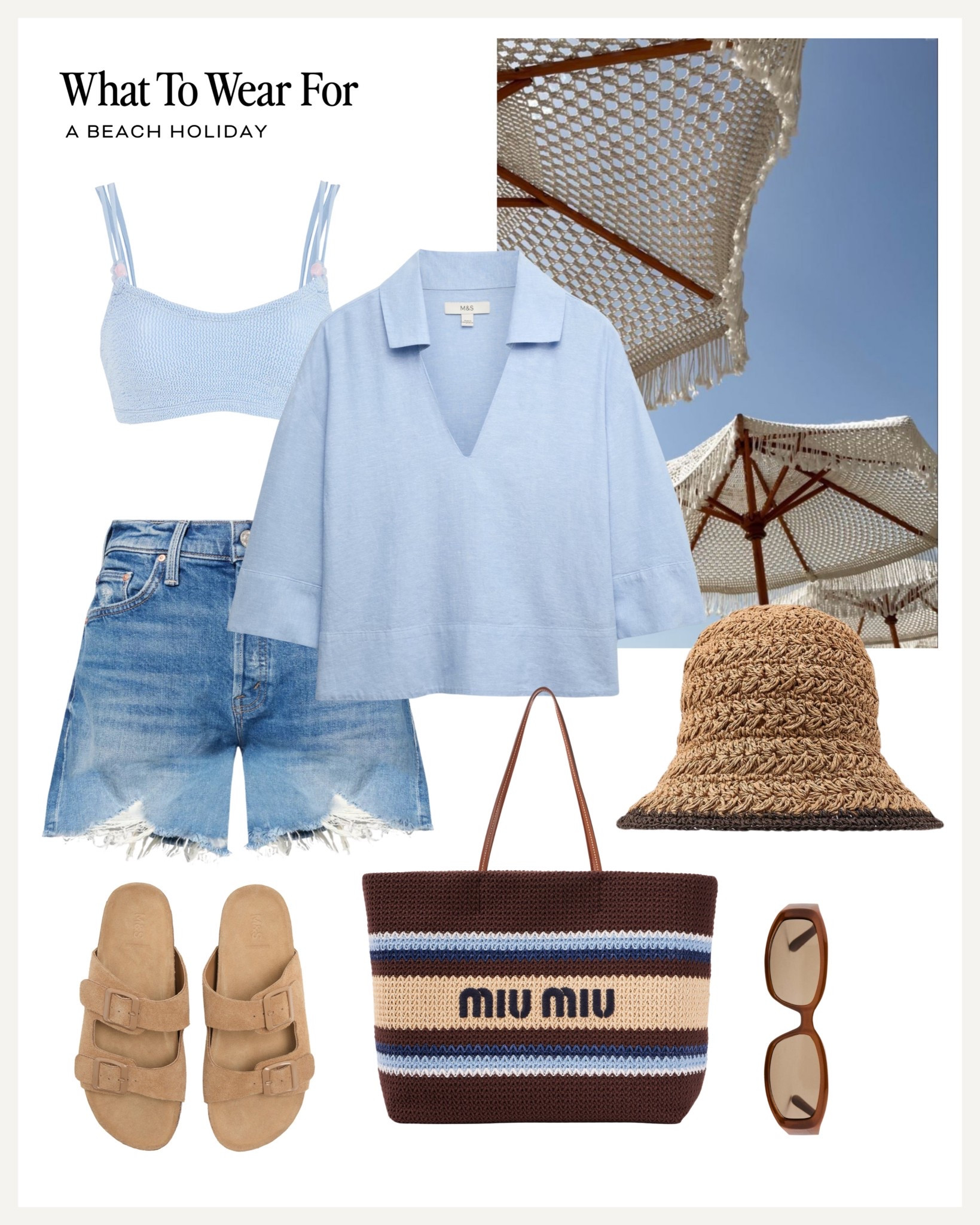A beach holiday ☀️

Hunza g bikini, denim shorts, miu miu straw tote, straw hat, beige sandals

#LTKsummer #LTKuk #LTKswimwear