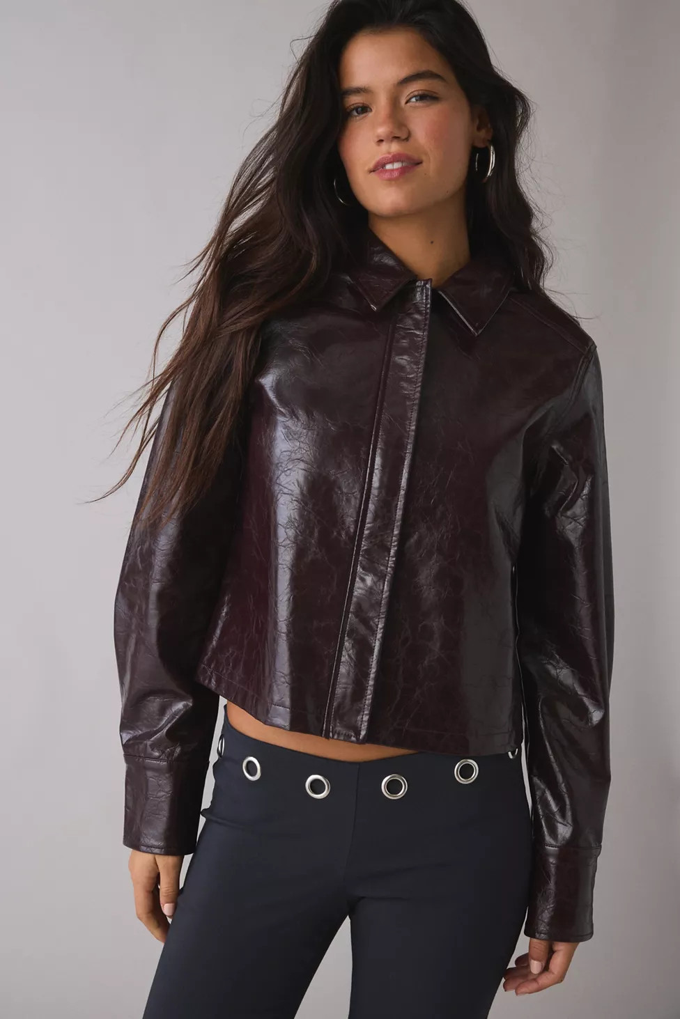 UO Roxy Zip-Up Faux Leather Moto Jacket | Urban Outfitters (US and RoW)