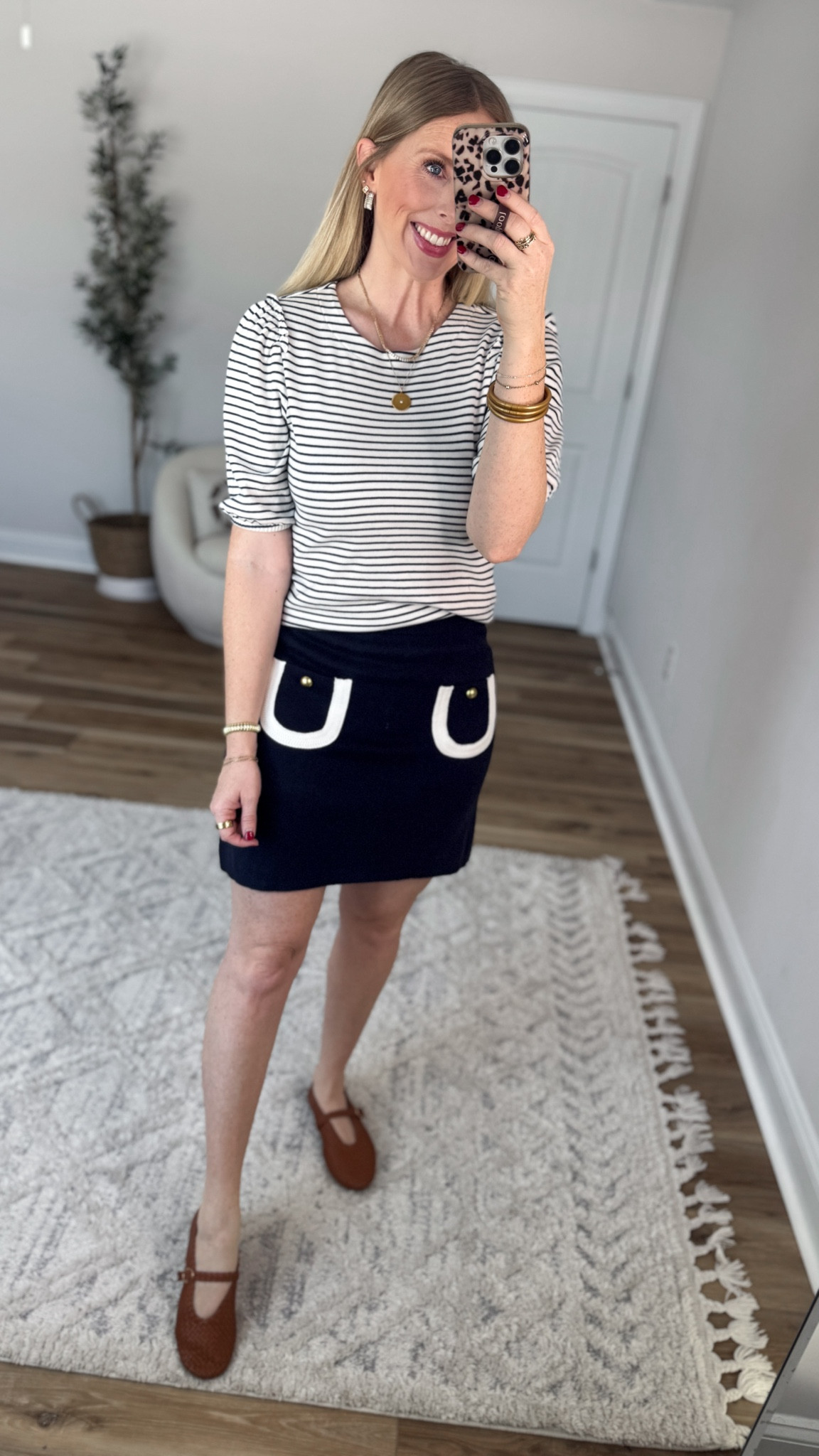 Daily try on, Walmart outfit, Walmart fashion, Walmart try on, striped tee, sweater skirt 

#LTKootd #LTKWorkwear