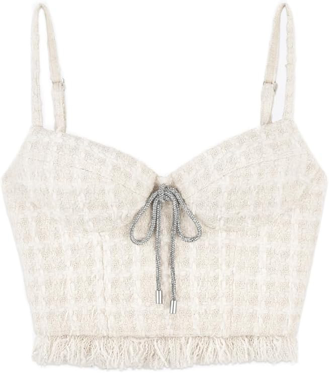 Amazon.com: AREA, Tweed Lady Top, S, Cream White : Clothing, Shoes & Jewelry | Amazon (US)