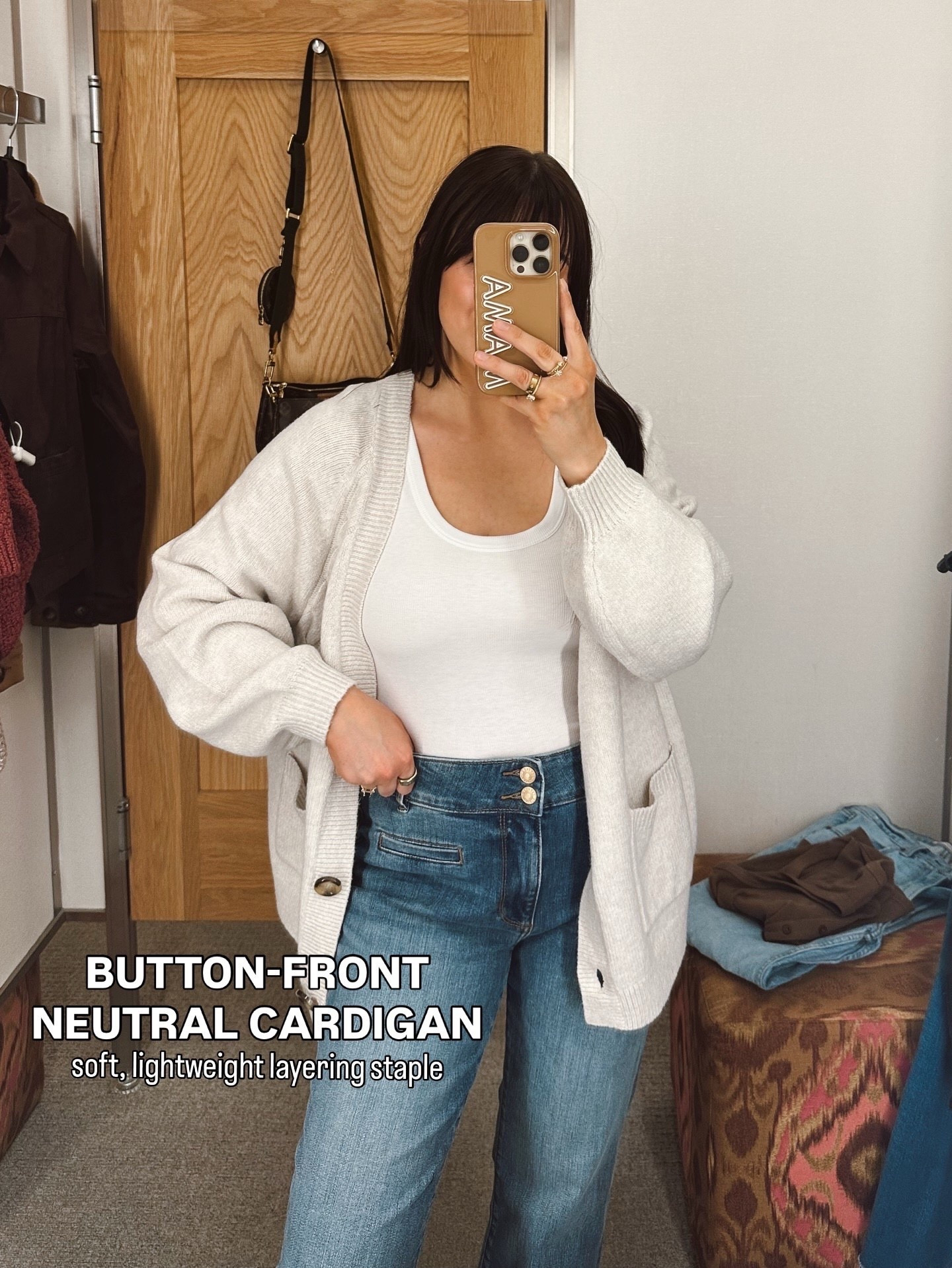 Button front neutral cardigan so soft and lightweight! A closet staple 🤌🏼

these are also the pieces I reached for over and over last year! the most worn, most loved items from my closet, daily life & gifting faves.

#2025Bestsellers #EverydayMomStyle #CapsuleWardrobe #WinterMomStyle #ShopMyCloset

#LTKootd #LTKSeasonal #LTKPetite