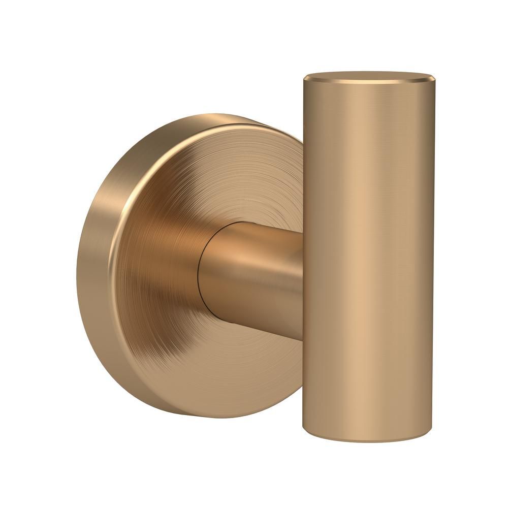 Arrondi Wall Mount Single Robe Hook in Brushed Bronze/Golden Champagne | The Home Depot