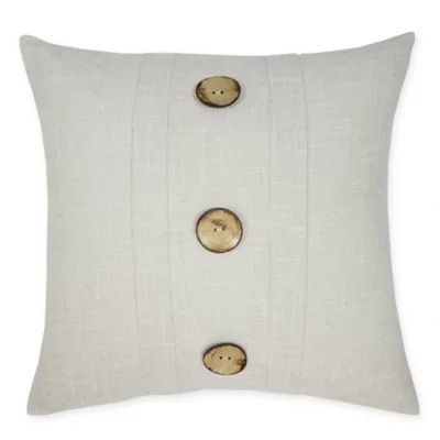 Pleat 3-Button Square Throw Pillow in Natural | Bed Bath & Beyond