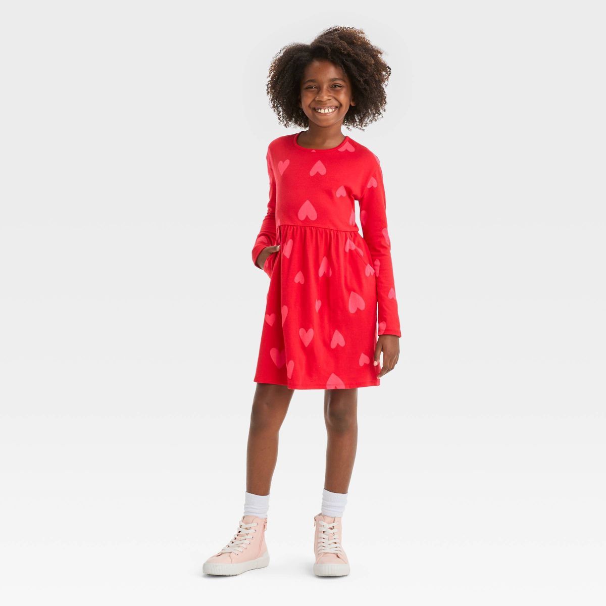 Girls' Long Sleeve Valentine's Day Dress - Cat & Jack™ | Target