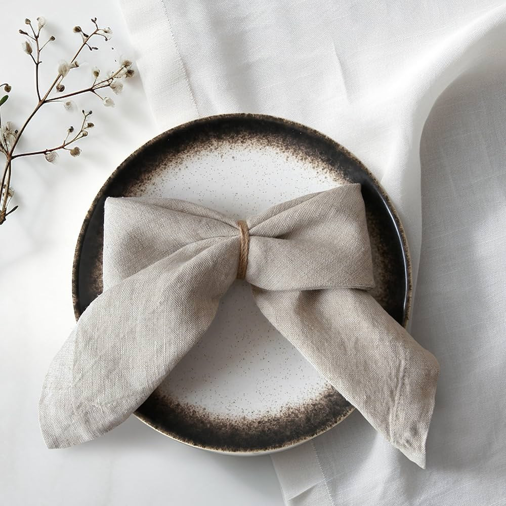100% Linen Dinner Napkins 15x15 Inch,Soft and Breathable French Flax Cloth Napkins,Stone Washed S... | Amazon (US)