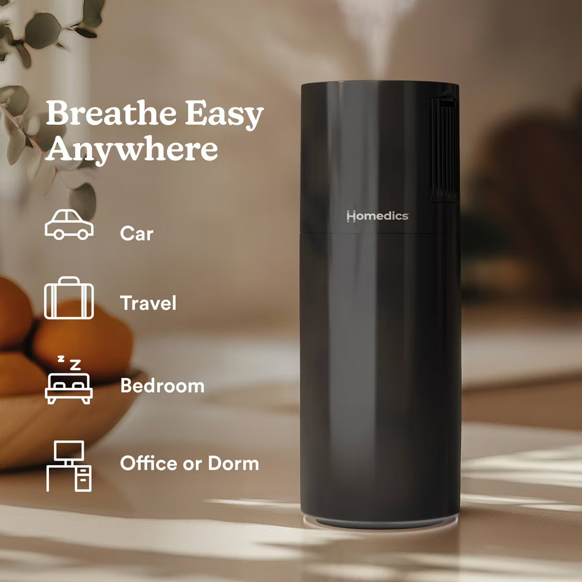 Homedics Portable Ultrasonic Humidifier with Night-Light and Aromatherapy | Target