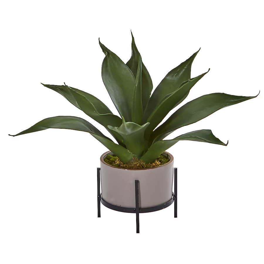 Nearly Natural 14-in Green Indoor Desktop Agave Artificial plant | Lowe's