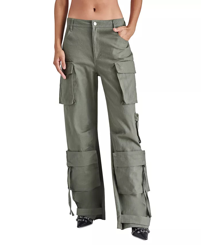 Women's Duo High Rise Cotton Cargo Pants | Macy's