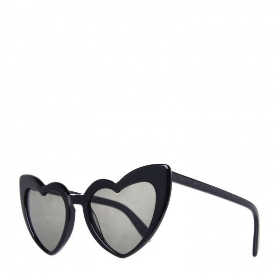 SAINT LAURENT Acetate Heart Frame Loulou SL181 Sunglasses Black | Fashionphile
