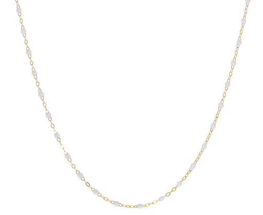 Short White Resin Beaded Necklace | TWIST