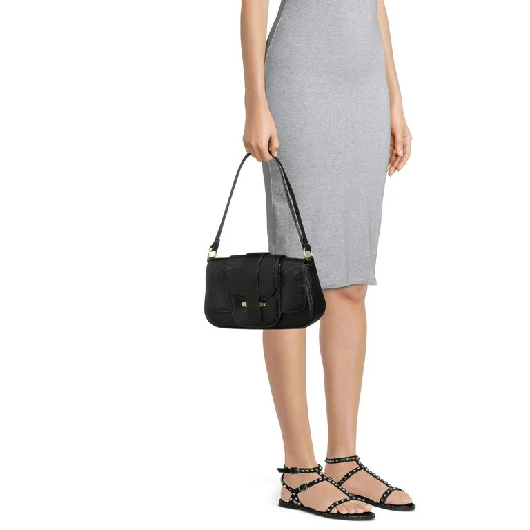 Time and Tru Women’s Shoulder Mia Handbag Black | Walmart (US)