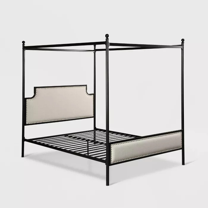 Queen Beechmont Iron Canopy Upholstered Bed - Christopher Knight Home | Target