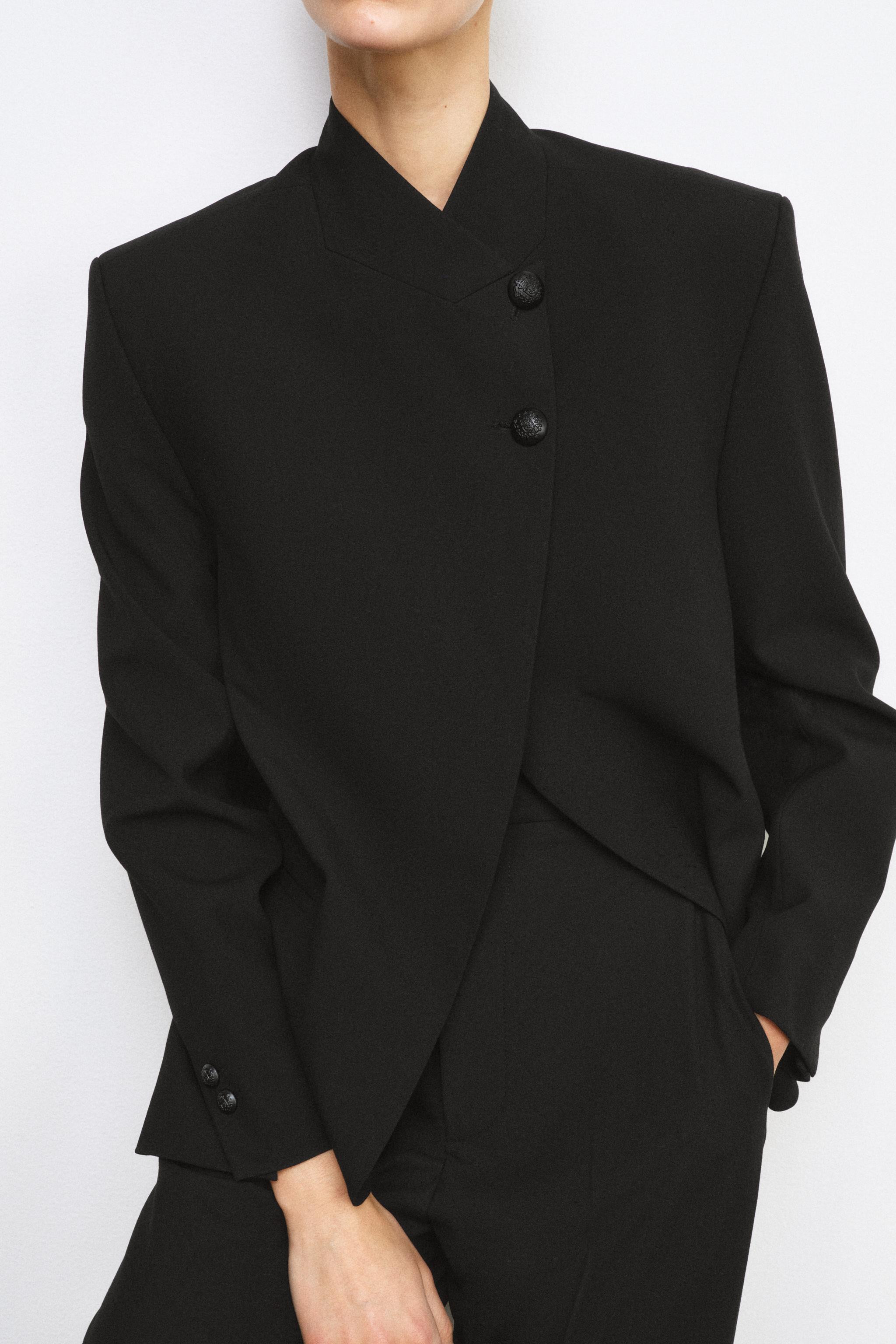 HIGH COLLAR BUTTONED BLAZER ZW COLLECTION | Zara US