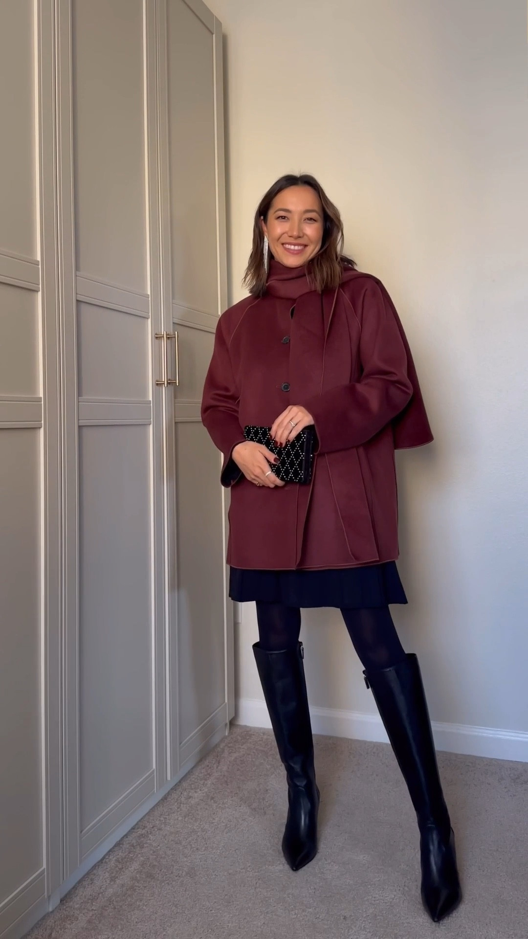 Classic holiday outfit 

Jcrew sweater dress + coat on sale! 
Stuart weitzman knee high boots - old, linked similar  

#LTKHoliday #LTKSaleAlert #LTKootd
